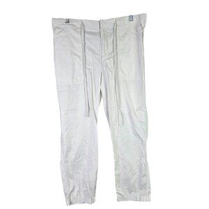 Womens Lou & Grey Loft White Drawstring Pants Lyocell Blend Stretch Size L